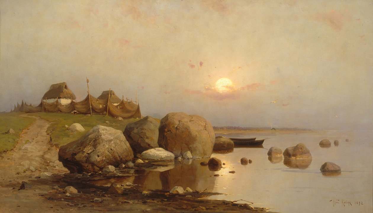 Bir balıkçı köyü, 1892 by Juli Julievich Klever
