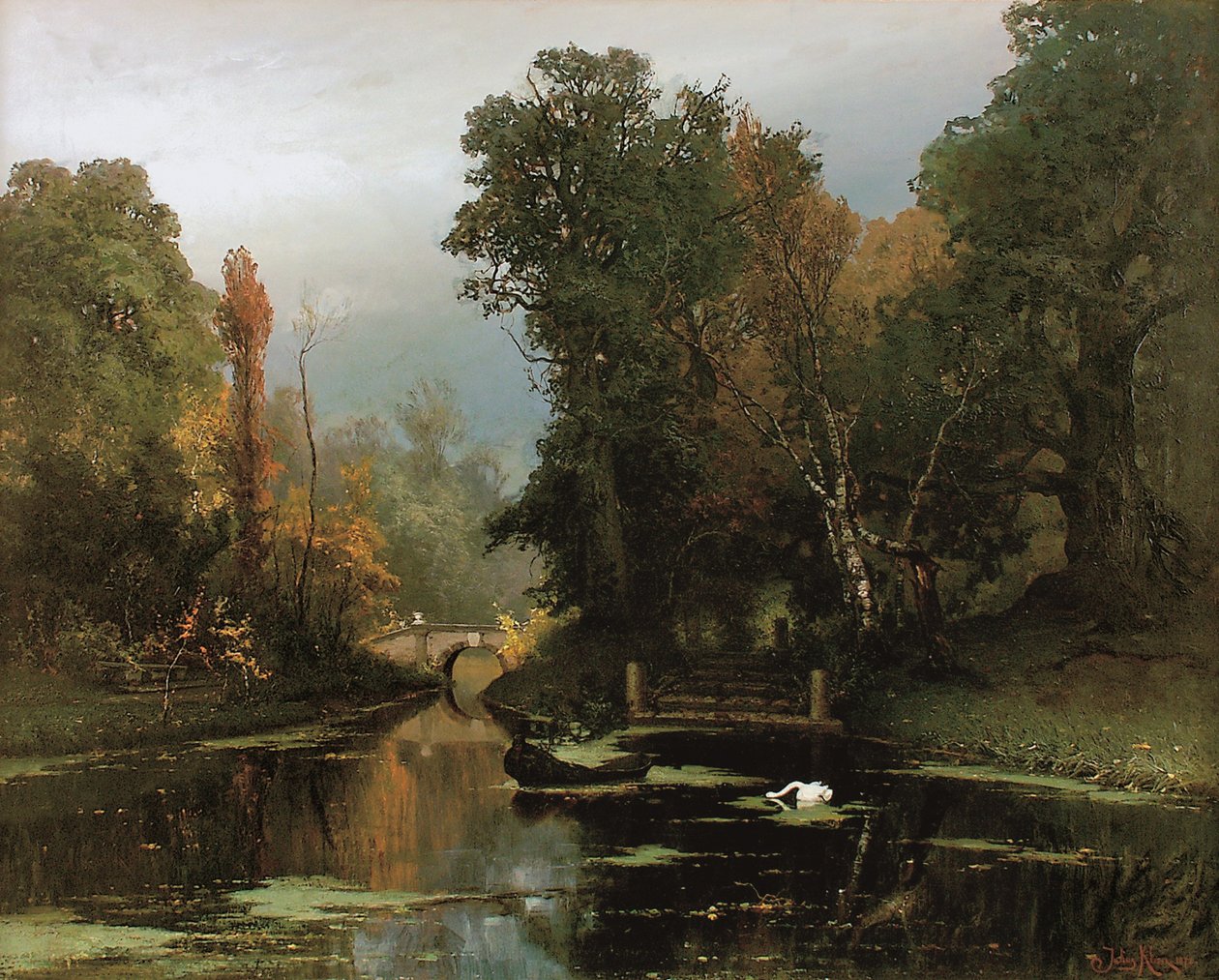 Aşırı büyümüş gölet Gatchina parkı, 1878 by Juli Julievich Klever