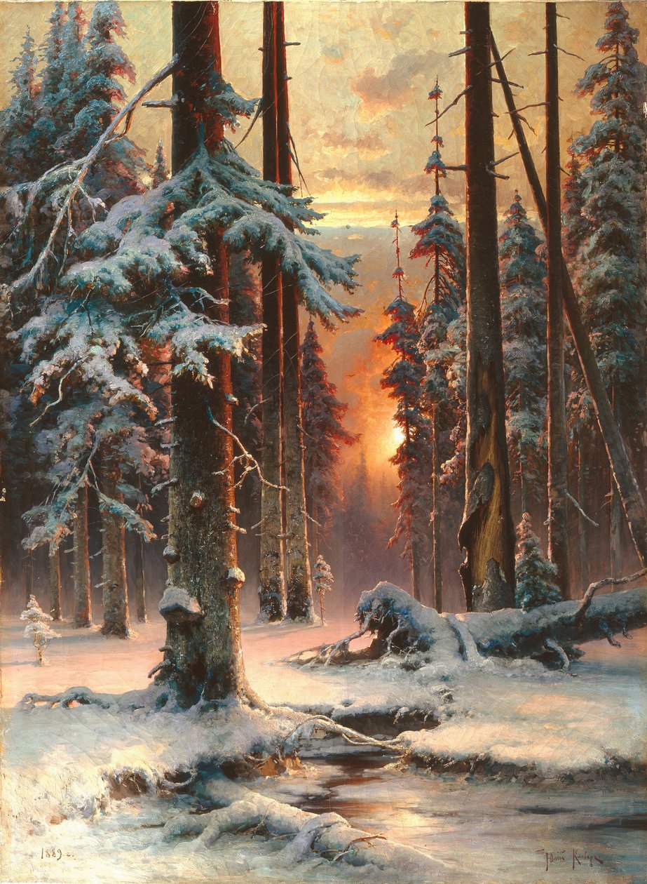 Köknar Ormanında Kış Gün Batımı, 1889 by Juli Julievich Klever