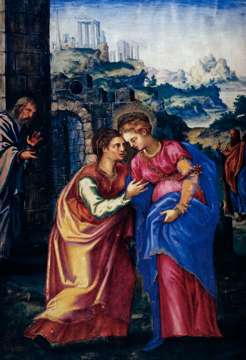 İspanya Kralı II. Philip'in Breviary'sinin tıpkıbasımından bir ziyaret, 1569 (parşömen) by Julian and Leon, Andres de Fuente del Saz