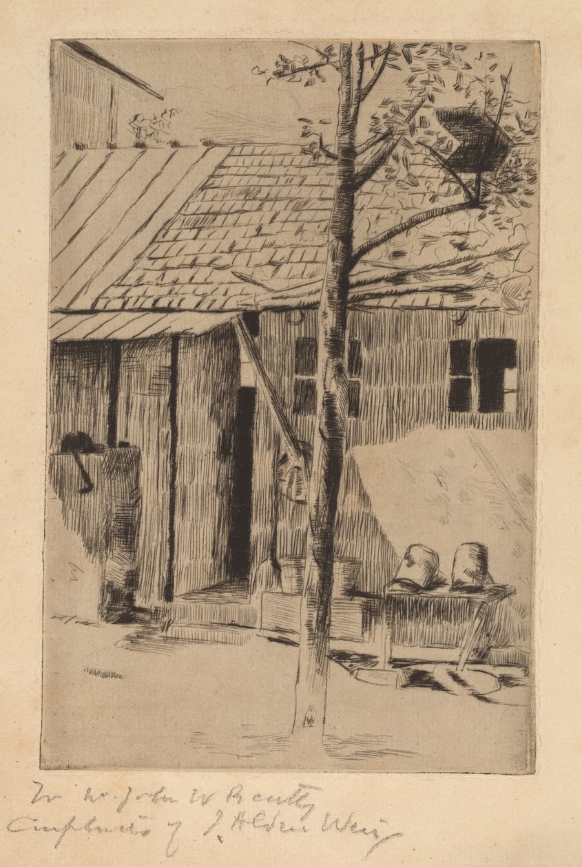 Kapı, Kovalar ve Ağaç. by Julian Alden Weir