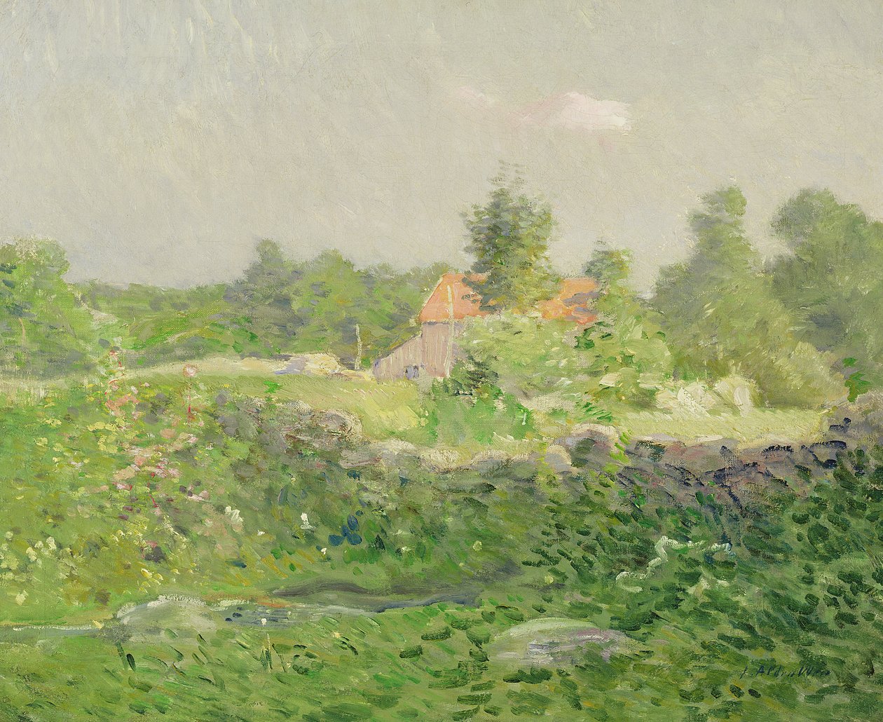 Peyzaj ve Çiftlik, c.1895 (tuval üzerine yağlı boya) by Julian Alden Weir