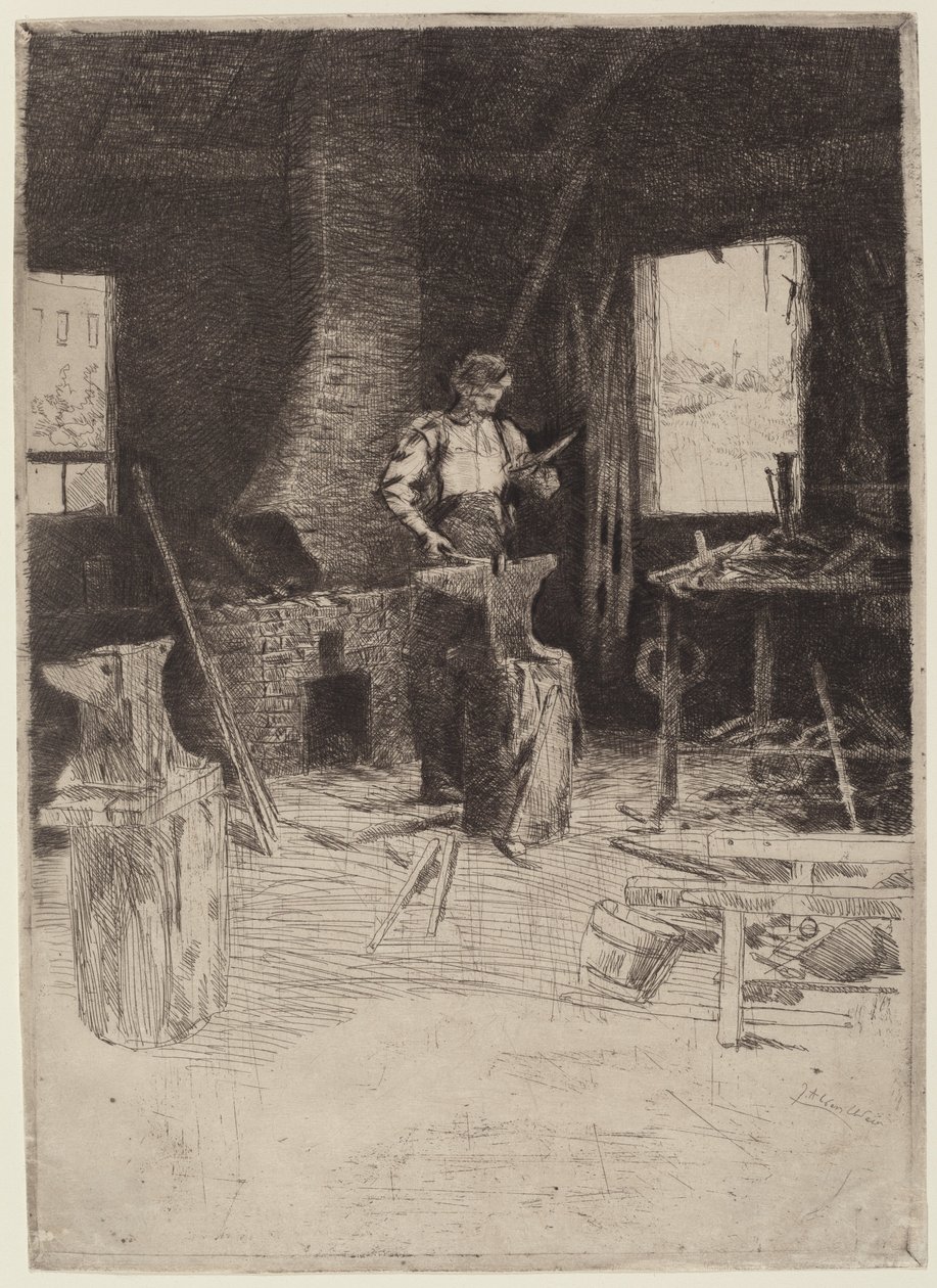 Demirci Dükkanı by Julian Alden Weir
