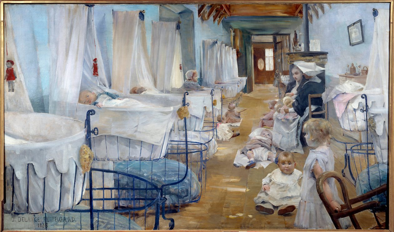 Les crceaux, kamu yardımı için çocuk odası Tablo Julie Delance Feurgard (1859-1892) 1888 Brest, Güzel Sanatlar Müzesi - Beşikler, huzurevi, Kamu Yardımı. Julie Delance Feurgard