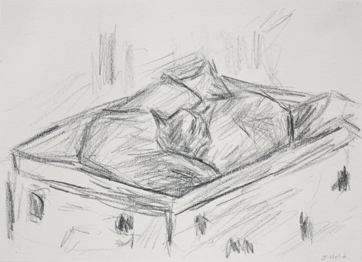 Cats Nestling, 2015 (pencil) by Julie Held