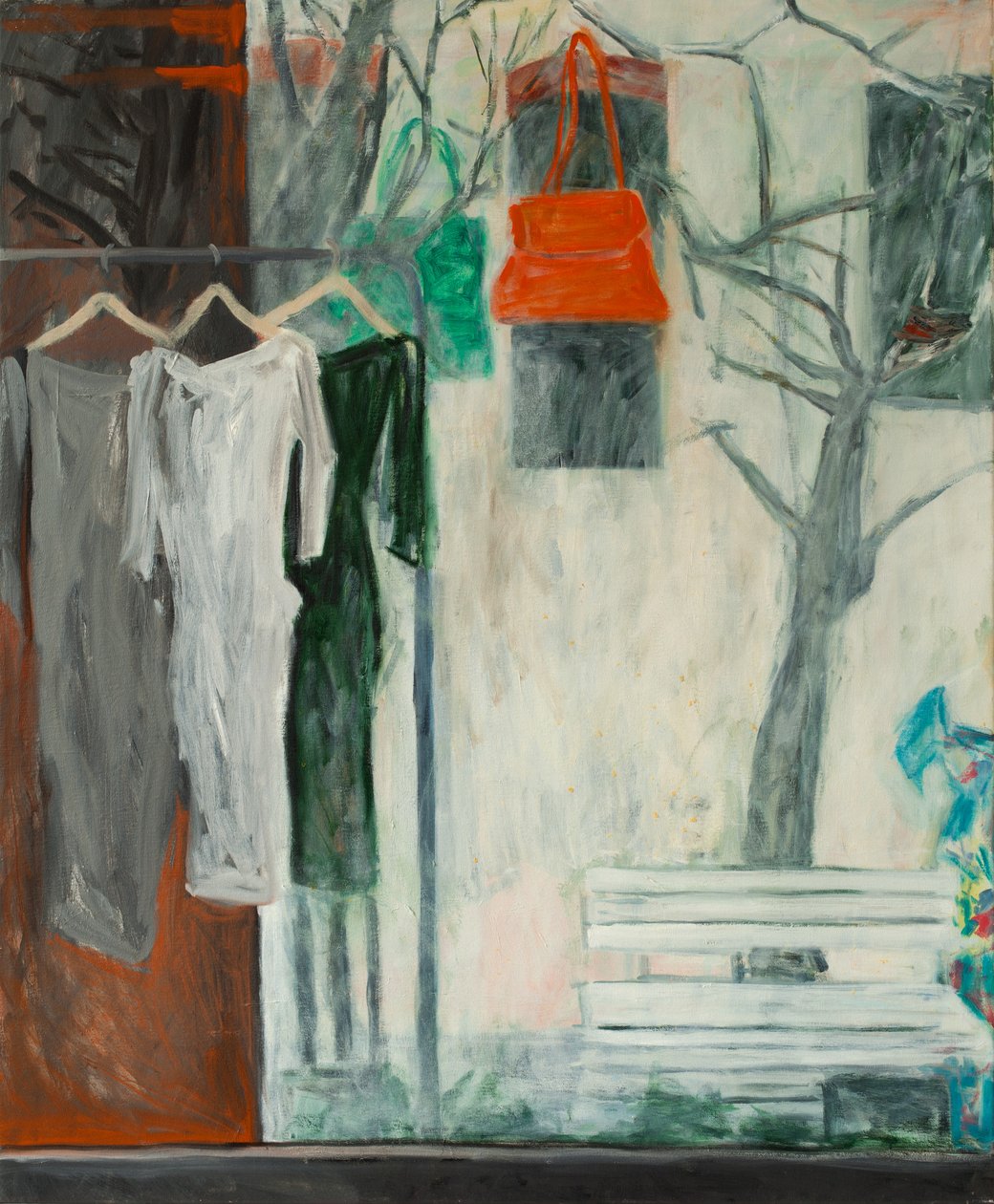 Giyim Mağazası, 2016 (tuval üzerine yağlı boya) by Julie Held