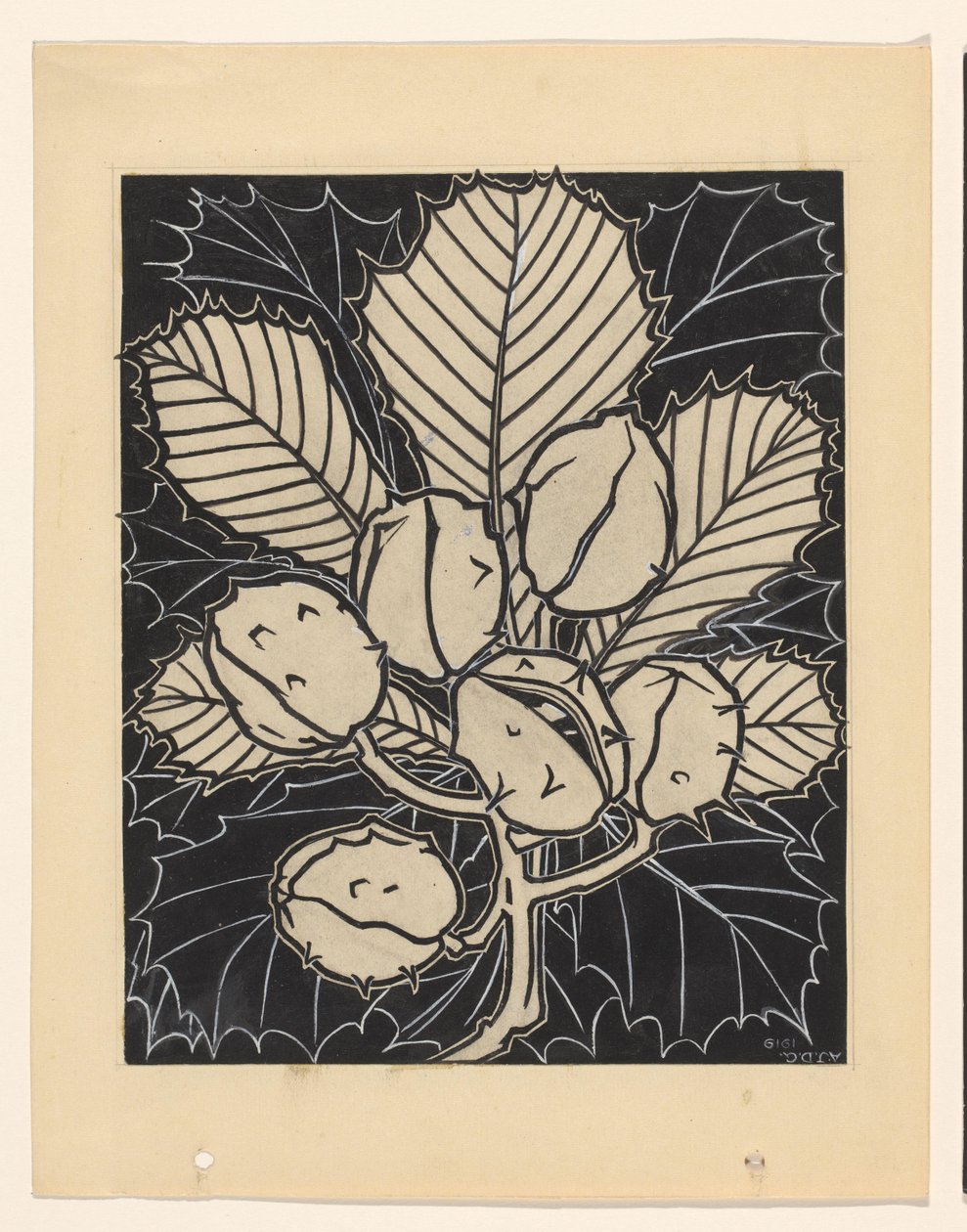 Meyveli kestane yaprağı by Julie de Graag (signed by artist)