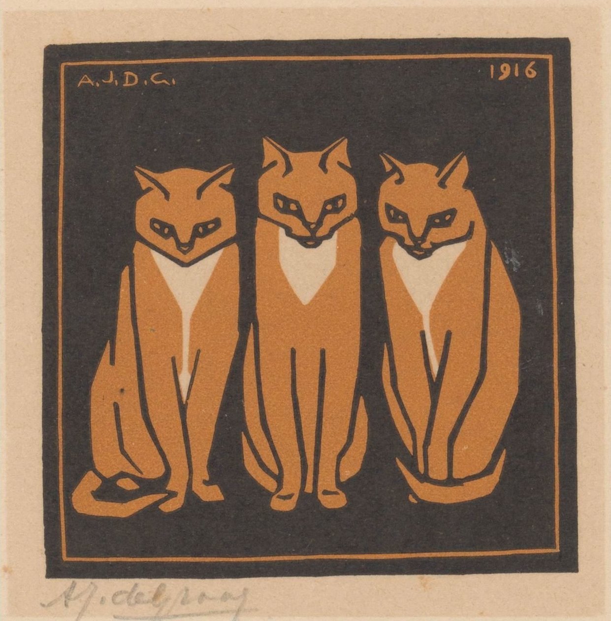 üç kedi by Julie de Graag (signed by artist)