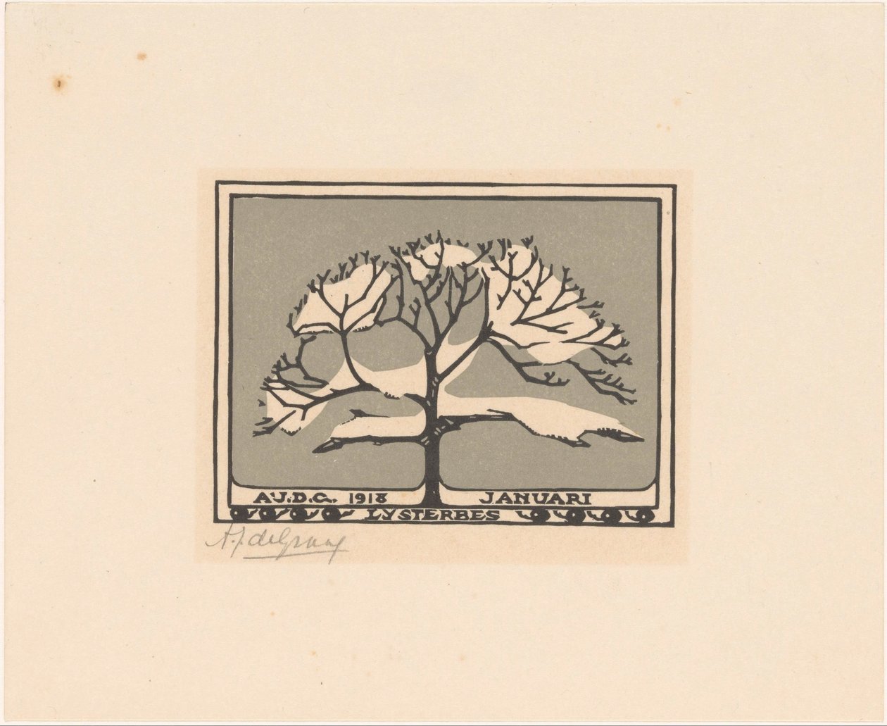 Januari (nesne üzerindeki orijinal başlık) by Julie de Graag (signed by artist)