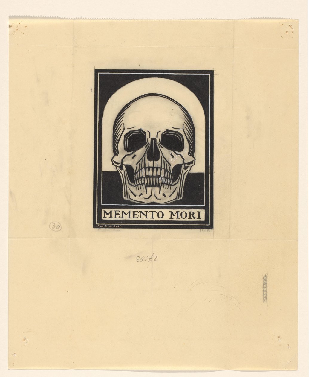 İnsan kafatası Memento mori (nesne üzerindeki başlık) by Julie de Graag (signed by artist)