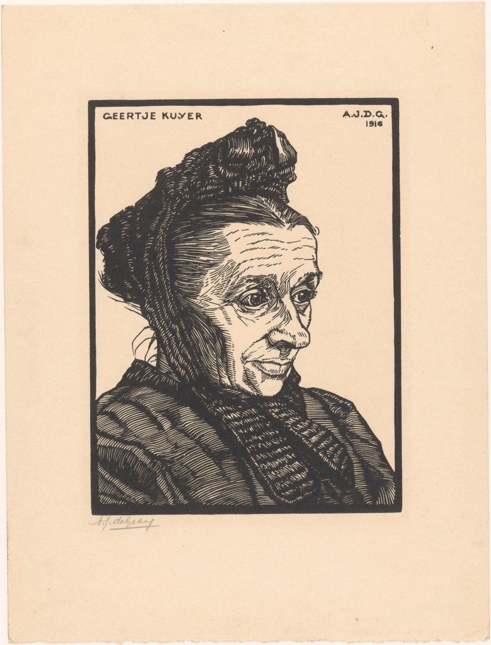 Geertje Kuijer'in portresi by Julie de Graag (signed by artist)