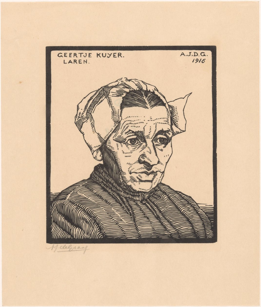 Geertje Kuijer'in portresi by Julie de Graag (signed by artist)