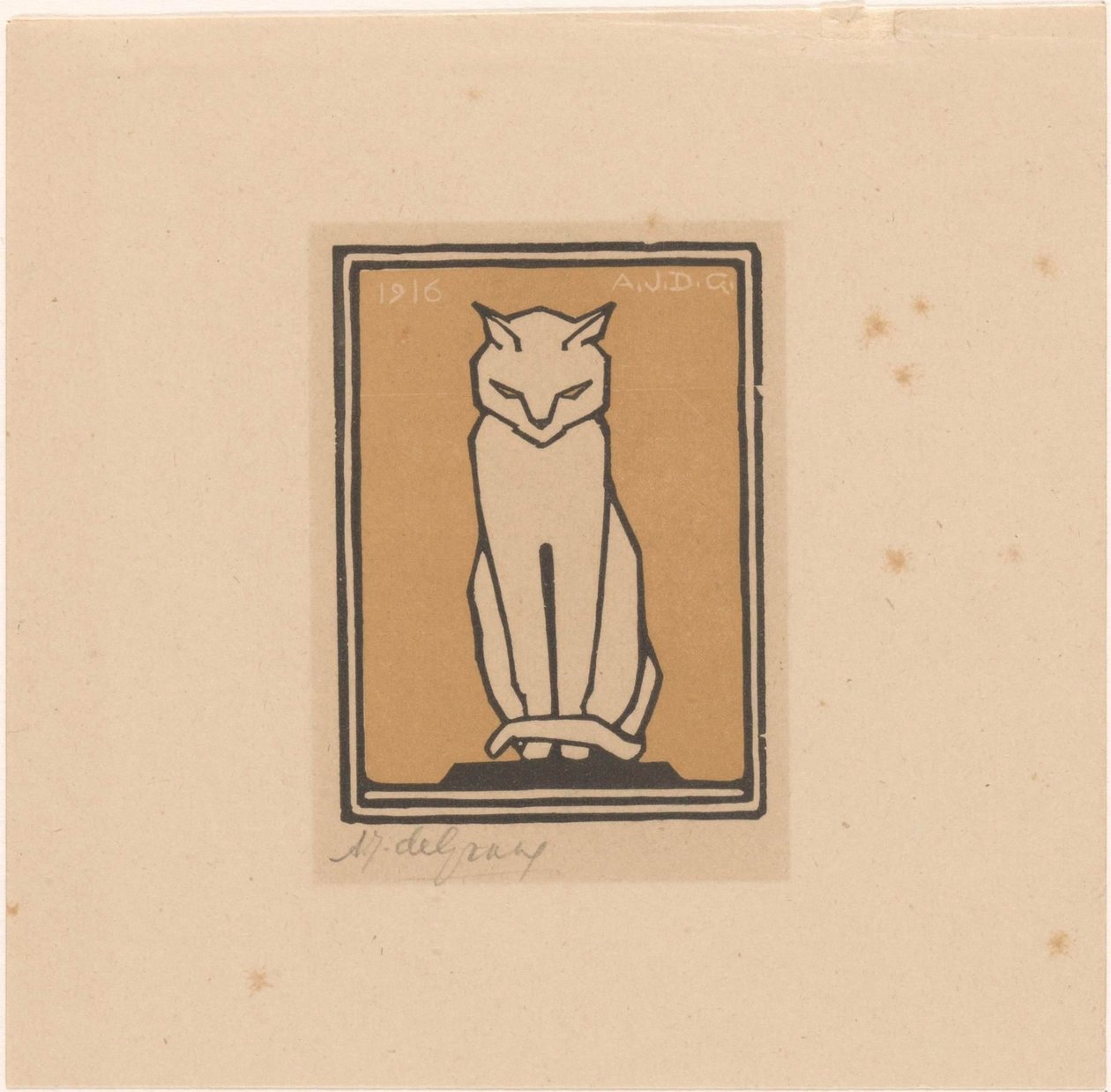 oturan kedi by Julie de Graag (signed by artist)