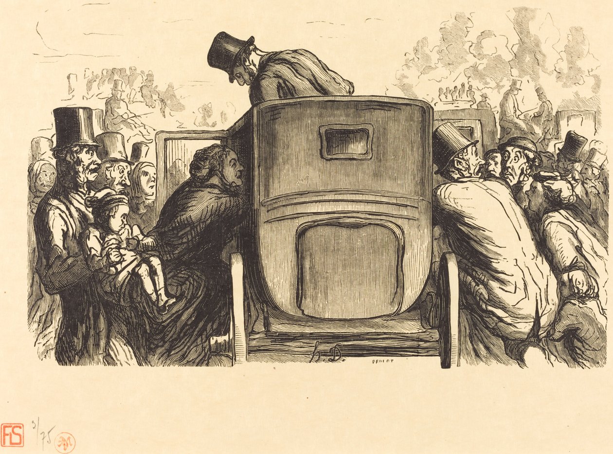 Evrensel Sergi: Yabancı arzu edilen tüm olanakları bulur... by Julien Antoine Peulot after Honoré Daumier