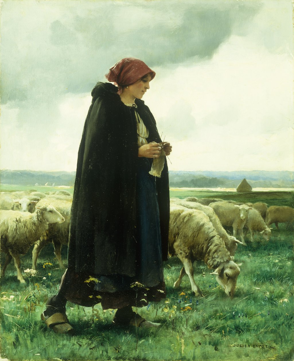 Sürüsü ile bir Çoban by Julien Dupre