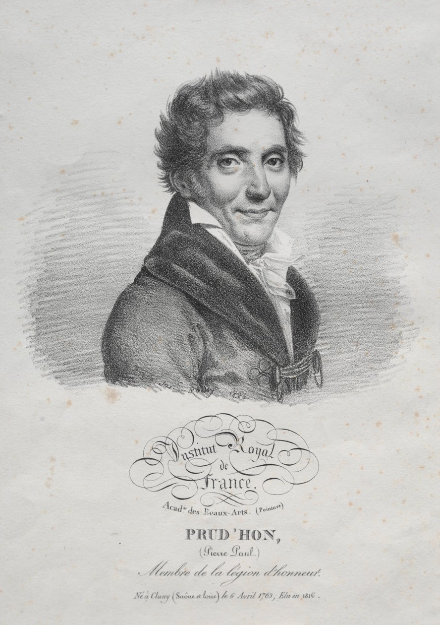 Pierre Paul Prudhon, 1820. by Julien Leopold Boilly