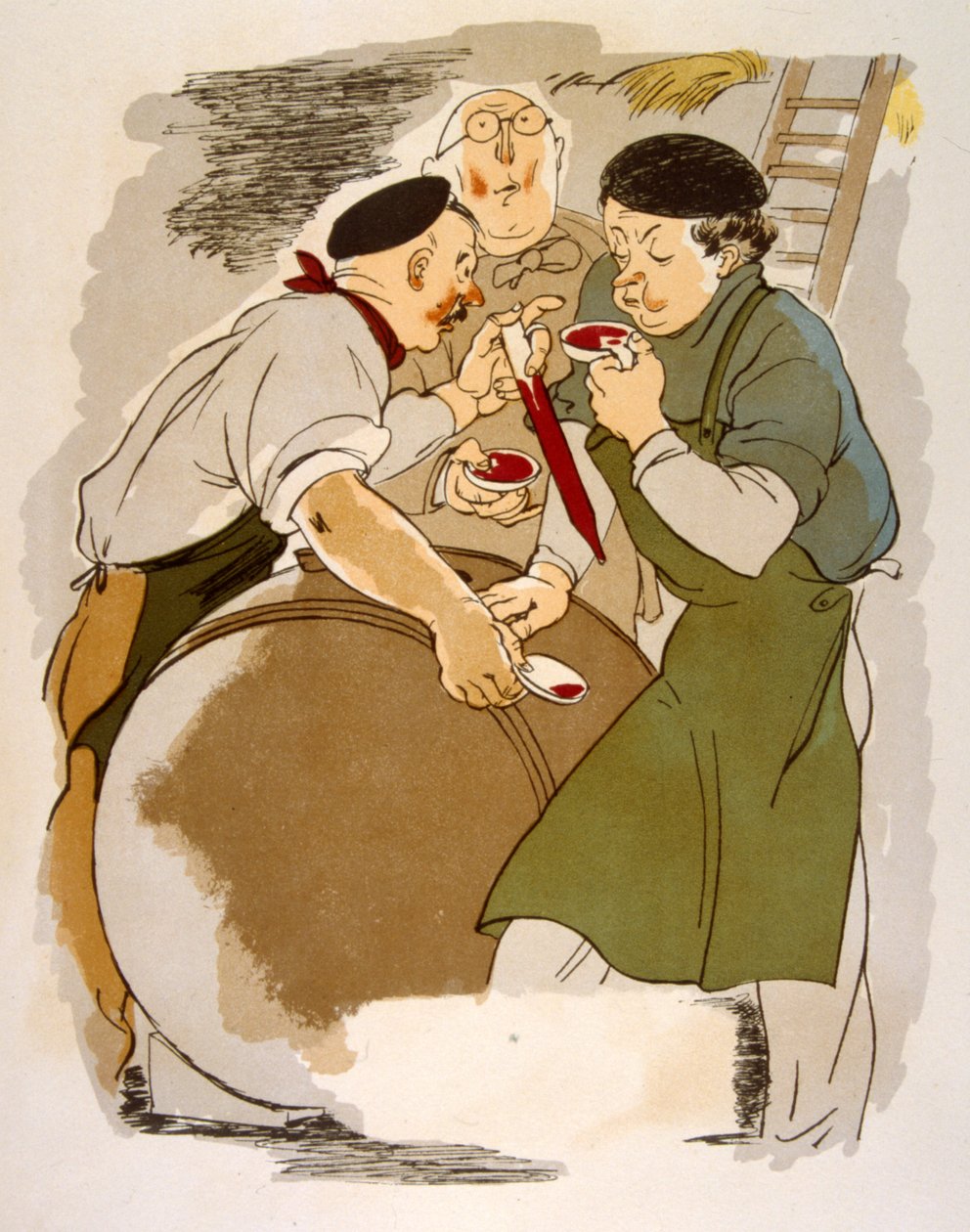 Esprili Şarap İllüstrasyonu 1946. Julien Pavil'in çizimi by Julien Pavil