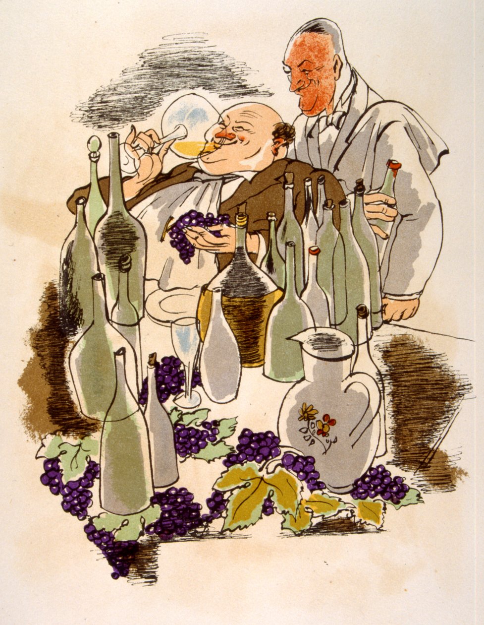 Esprili Şarap İllüstrasyonu 1946. Julien Pavil'in çizimi by Julien Pavil