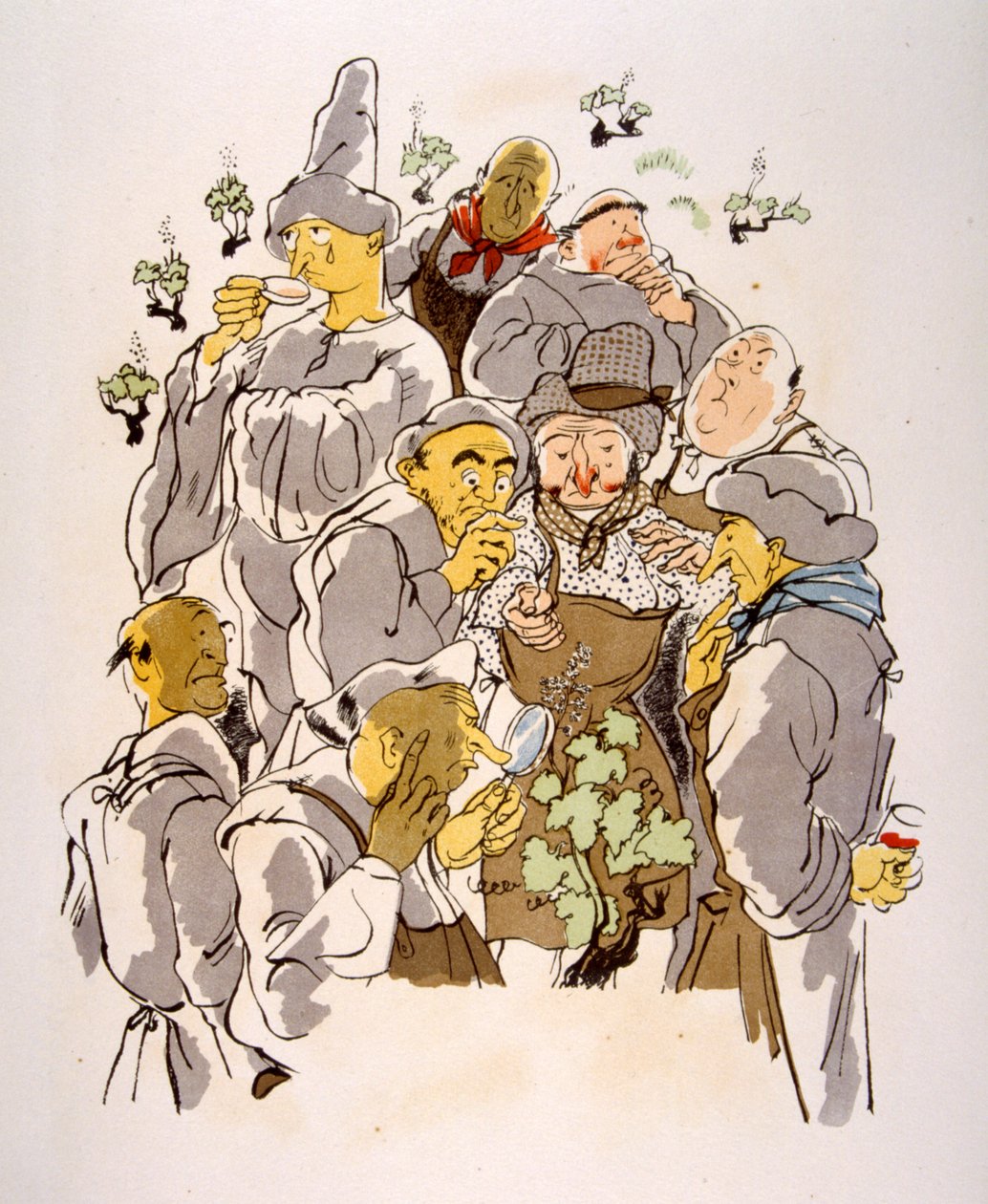 Esprili Şarap İllüstrasyonu 1946. Julien Pavil'in çizimi by Julien Pavil