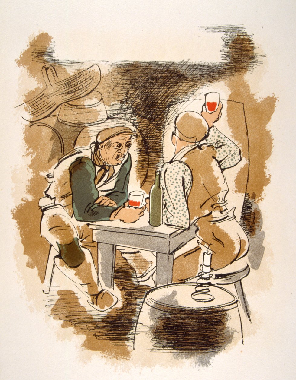 Esprili Şarap İllüstrasyonu 1946. Julien Pavil'in çizimi by Julien Pavil