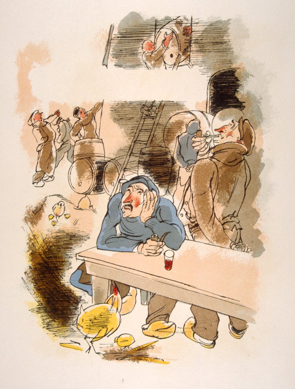 Esprili Şarap İllüstrasyonu 1946. Julien Pavil'in çizimi by Julien Pavil
