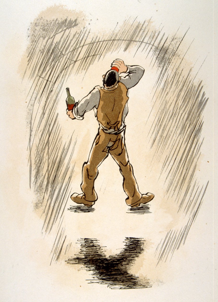 Esprili Şarap İllüstrasyonu 1946. Julien Pavil'in çizimi by Julien Pavil