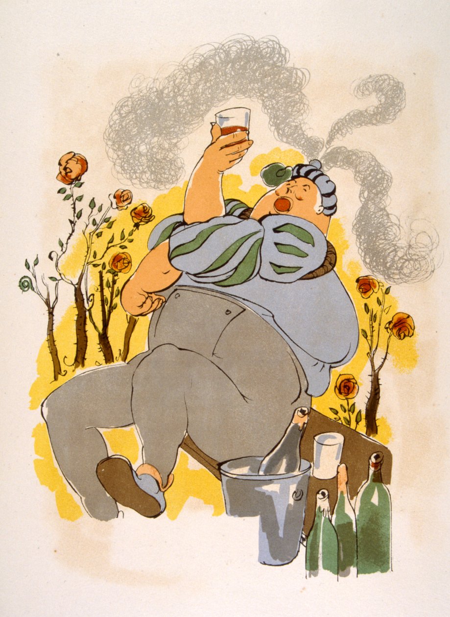 Esprili Şarap İllüstrasyonu 1946. Julien Pavil'in illüstrasyonu by Julien Pavil