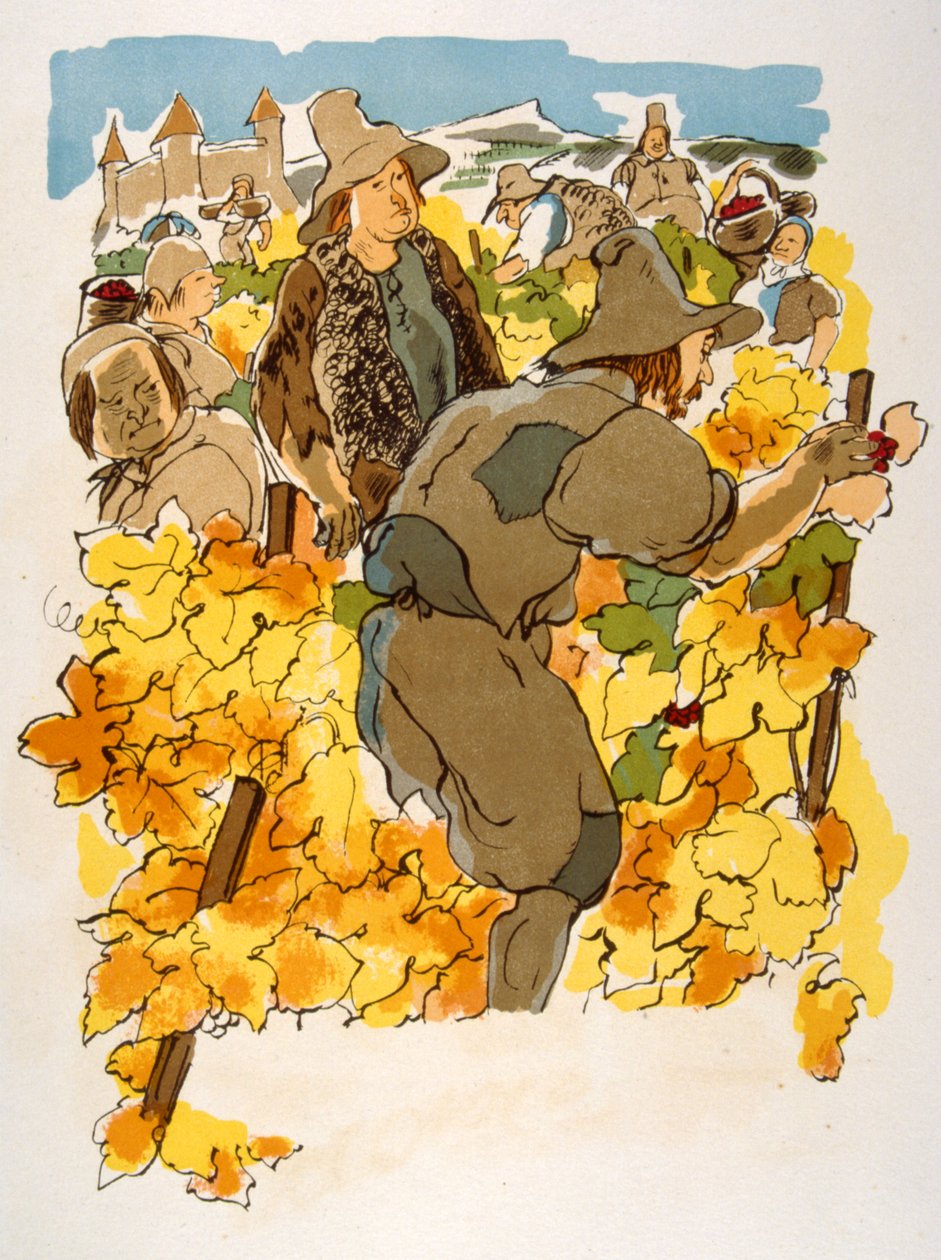 Esprili Şarap İllüstrasyonu 1946. Julien Pavil'in illüstrasyonu by Julien Pavil