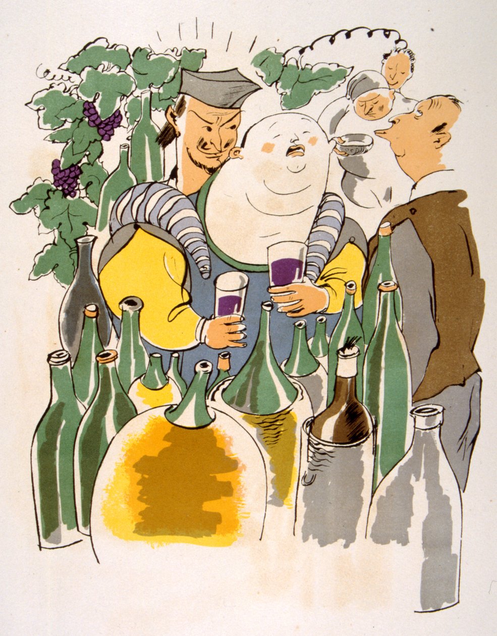 Esprili Şarap İllüstrasyonu 1946. Julien Pavil'in illüstrasyonu by Julien Pavil