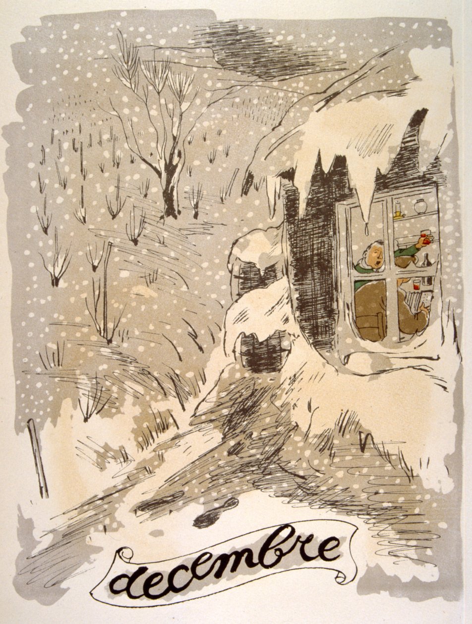 Esprili Şarap İllüstrasyonu 1946. Julien Pavil'in illüstrasyonu by Julien Pavil