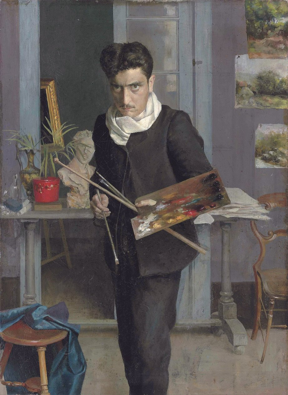 Genç kendi kendine portre by Julio Romero de Torres