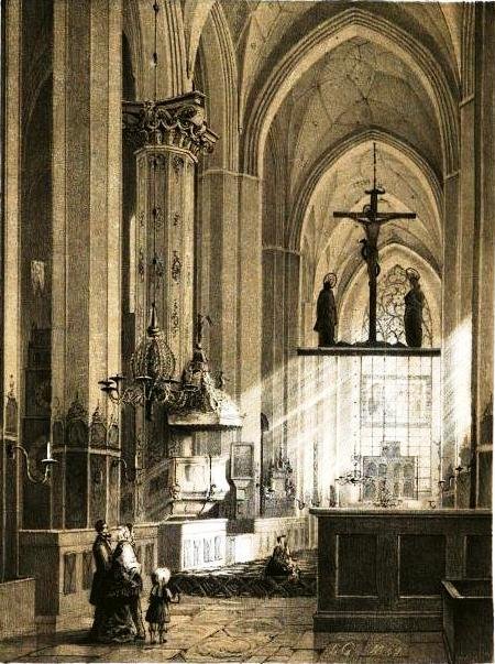 Die St. Marienkirche in Danzig Innere Ansicht by Julius Greth