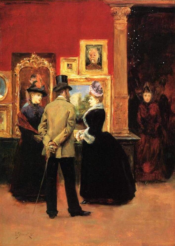 Kont Ludovic Lepic ve Bayanlar Bir Sergiyi İzliyor by Julius Leblanc Stewart