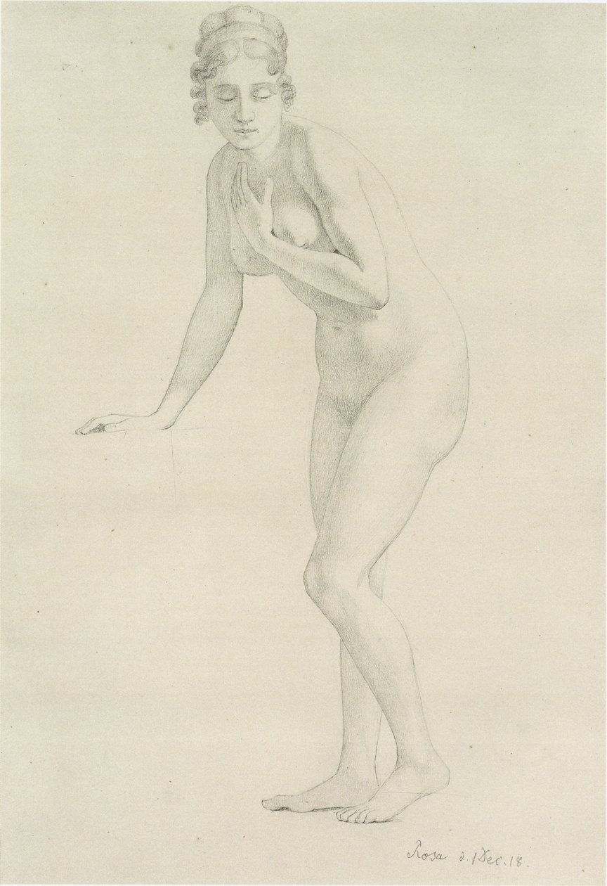 ayakta kadın çıplak by Julius Schnorr von Carolsfeld