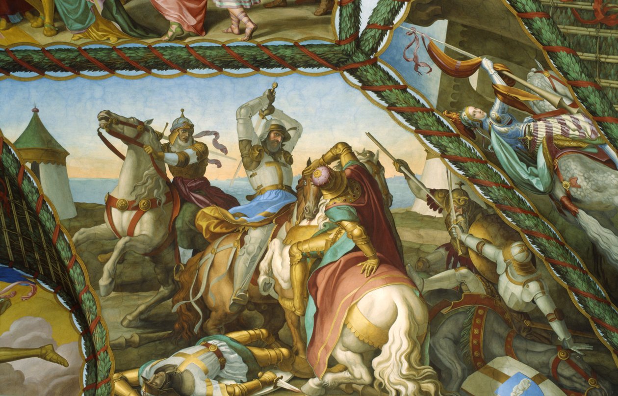 Altı Şövalyenin Düellosu by Julius Schnorr von Carolsfeld