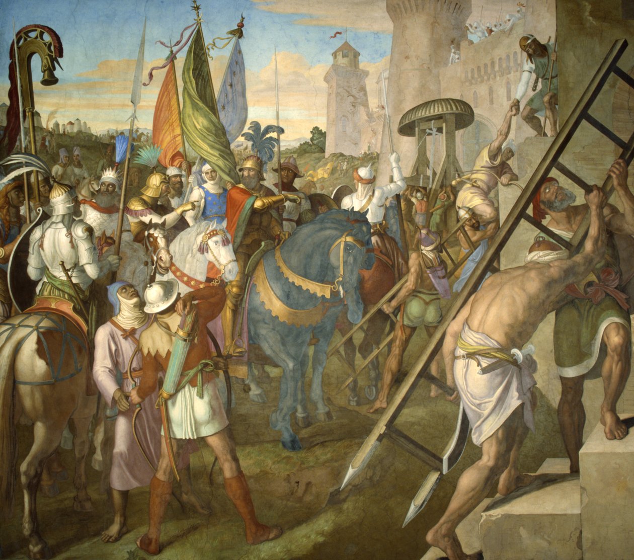 Charlemagne güçlerini yenen Agramante ordusu by Julius Schnorr von Carolsfeld