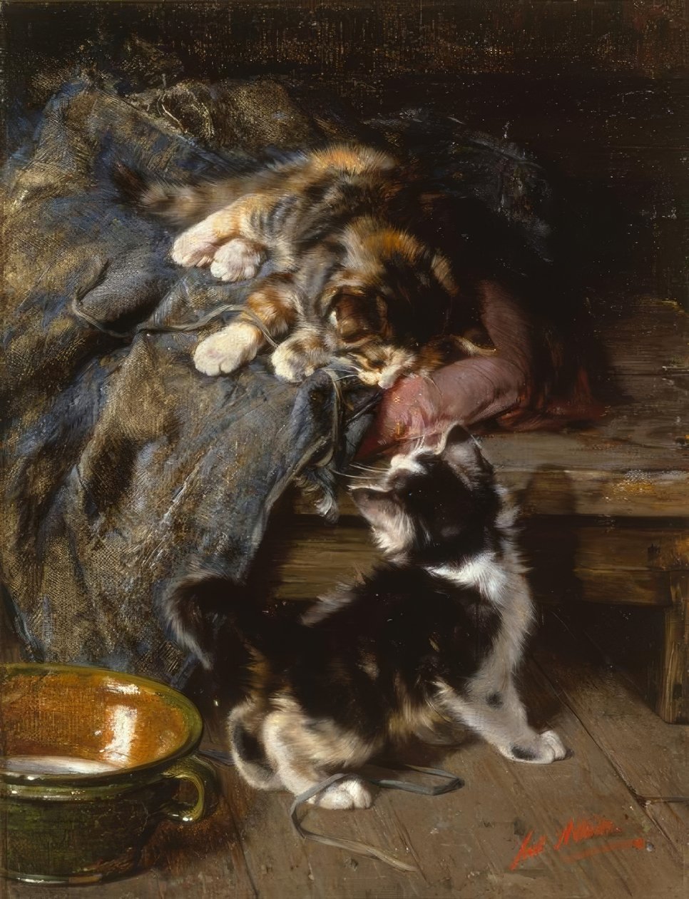 oynayan yavru kedi by Julius Adam