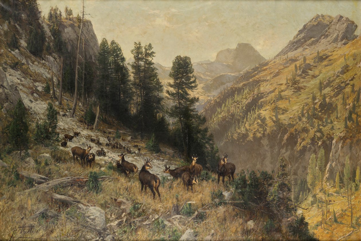 Yüksek dağlarda sonbahar by Julius Arthur Thiele