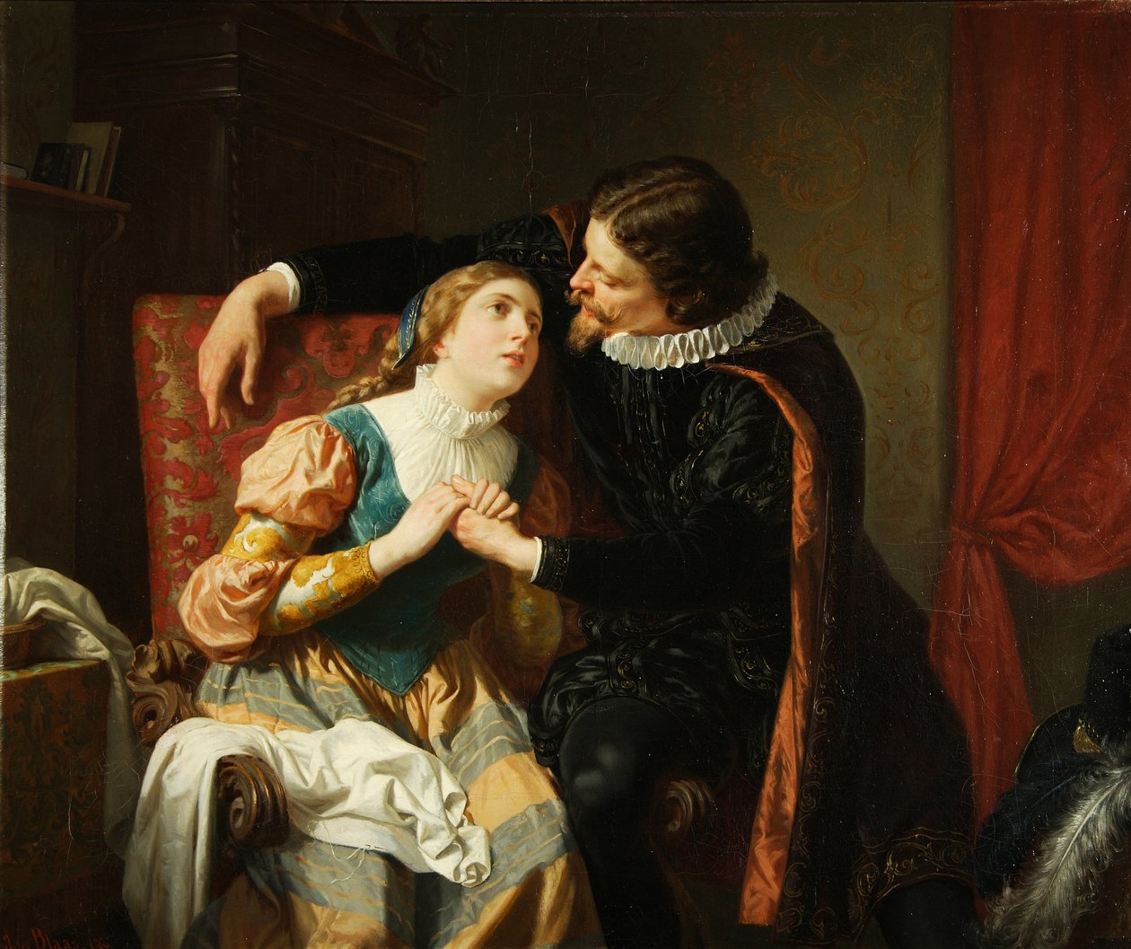 Egmont ve Klarchen, 1866 by Julius Blaas von