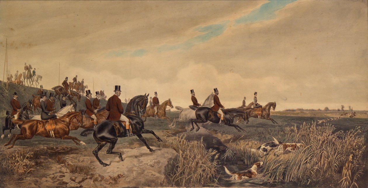 Bir parforce avı sırasında İmparatoriçe Elisabeth ile İmparator Franz Joseph I, 1880. by Julius Blaas von