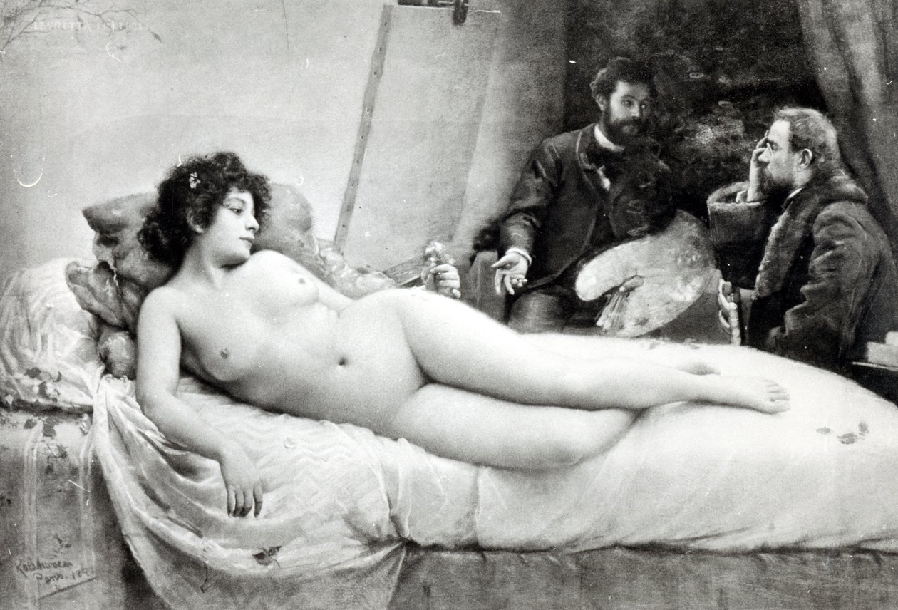 Emile Zola (1840-1902), sanatçının atölyesinde, 1891 by Julius C. Rolshoven
