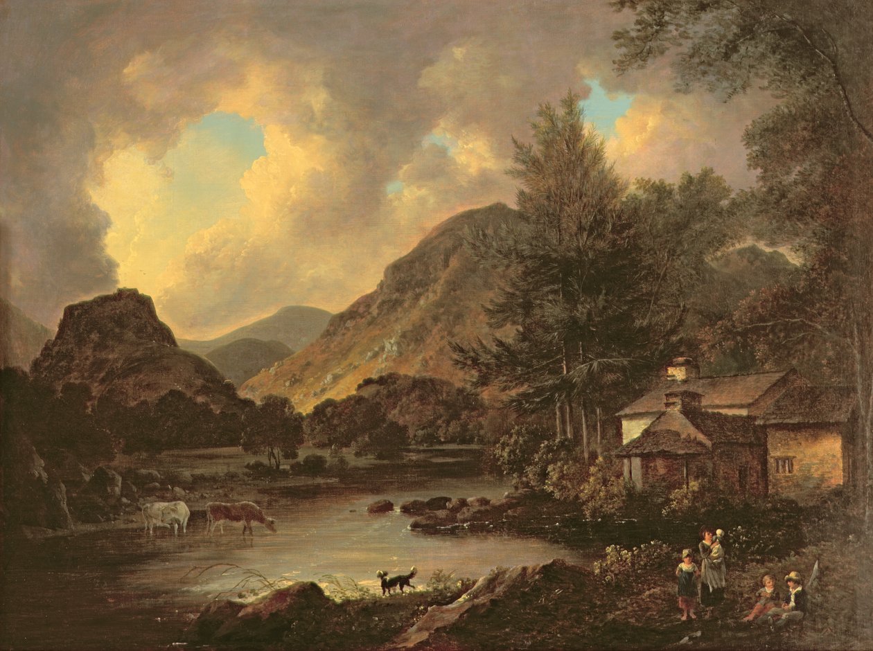 Castle Crag Borrowdale by Julius Caesar Ibbetson