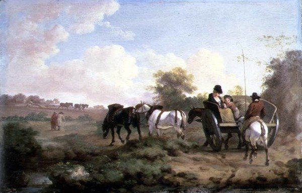 Pazara Gitmek (panelde yağ) (çift için bkz. 106157) by Julius Caesar Ibbetson