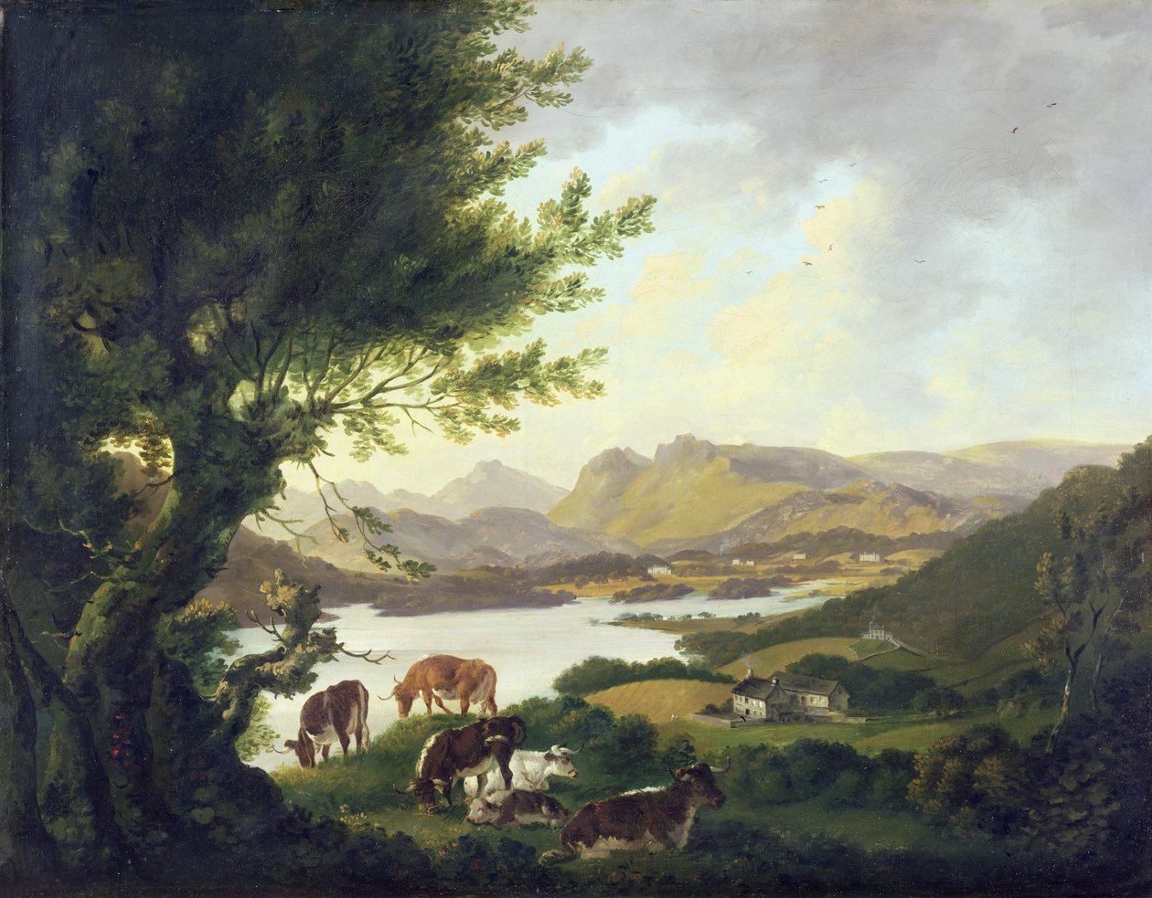 Windemere Gölü (tuval üzerine yağlı boya) by Julius Caesar Ibbetson