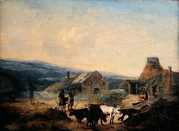 Romantik Kırsal Sahne by Julius Caesar Ibbetson
