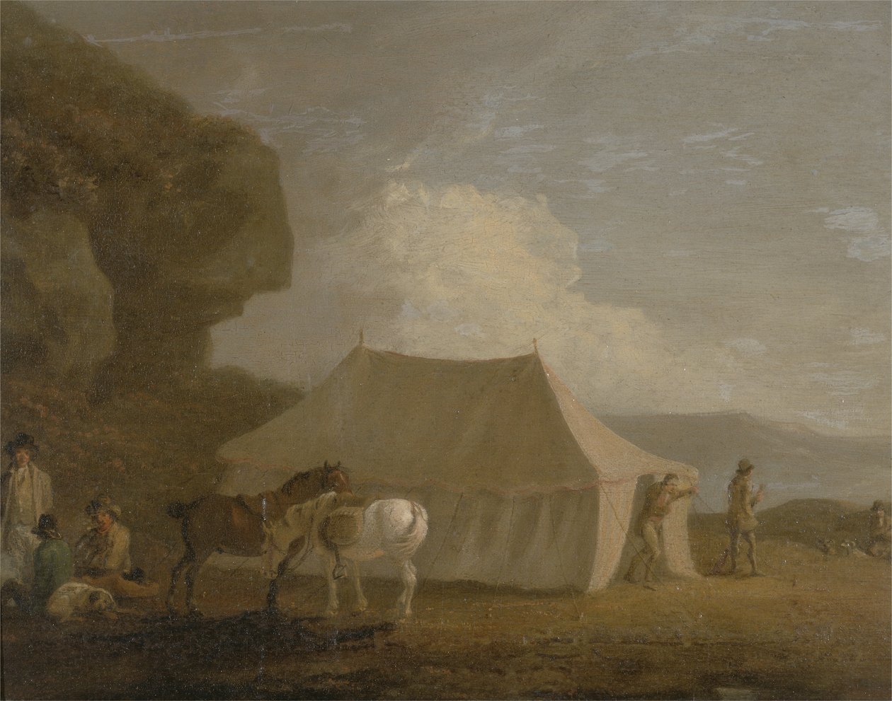 Atıcılık Partisi (tuval üzerine yağlı boya) by Julius Caesar Ibbetson
