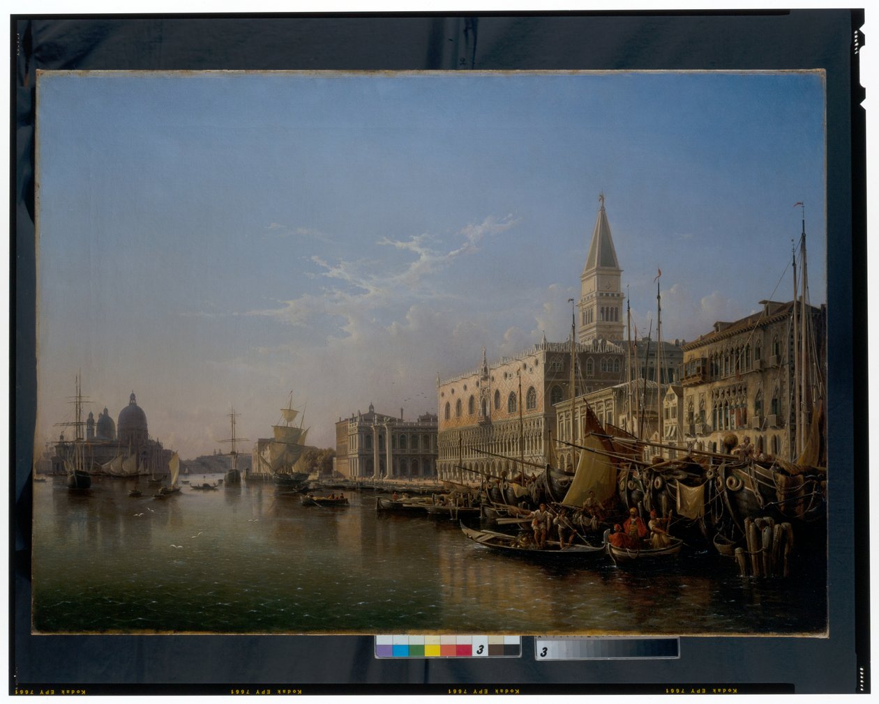 Venedik: Riva Degli Schiavoni, Punta Della Dogana ile Batıya Bakış by Julius Eduard Wilhelm Helfft
