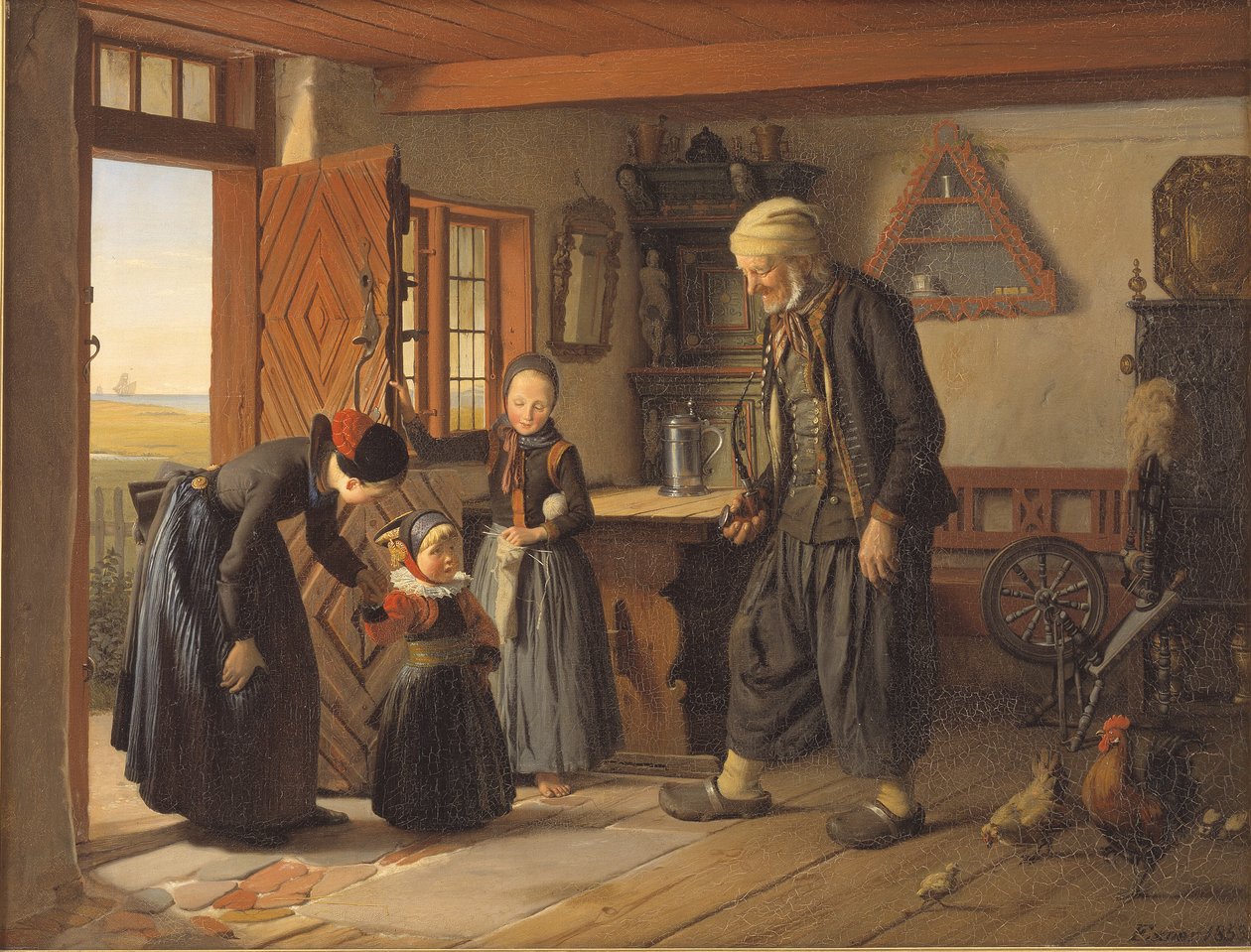 Büyükbabayı ziyaret etmek by Julius Exner