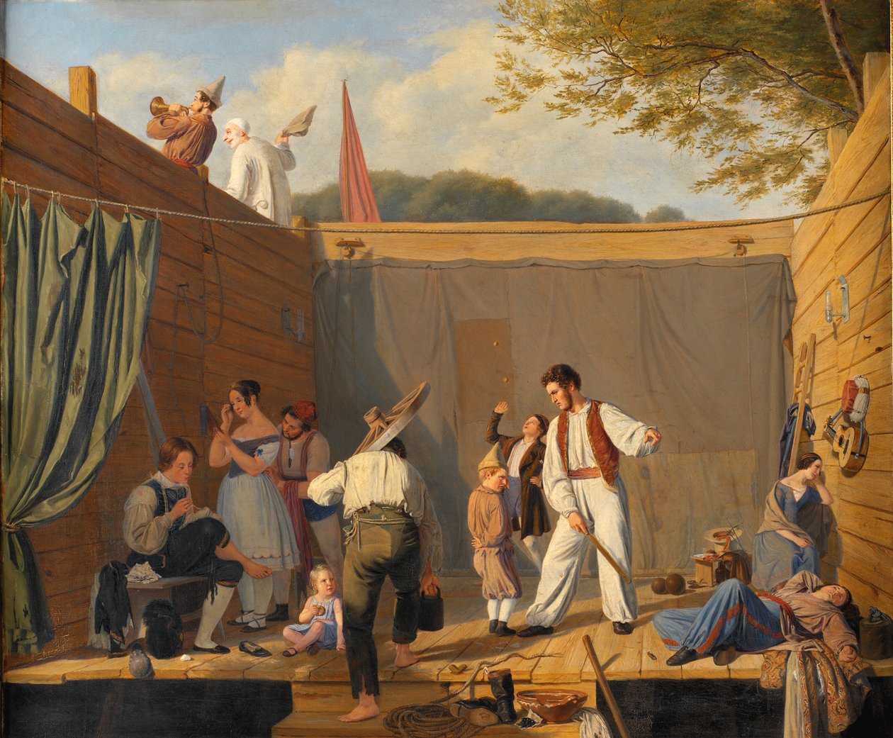 Gösteriden hemen önce bir grup ip cambazı by Julius Friedlænder
