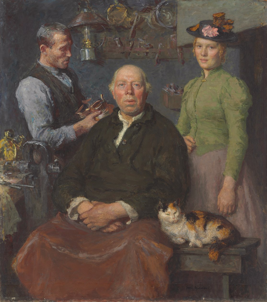 The Smithy, c.1910 (tuval üzerine yağlı boya) by Julius Gari Melchers